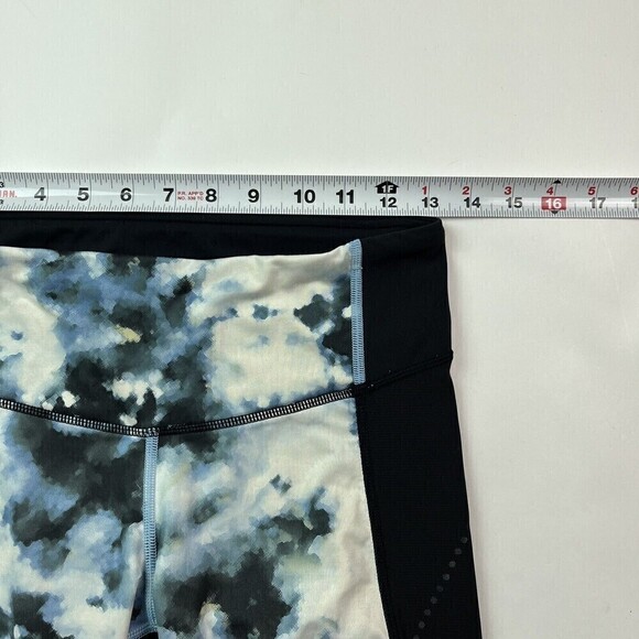 Lululemon leggings Stop At Nothing Crop Black Blooming Pixie Aquamarine size 6 - Picture 6 of 15